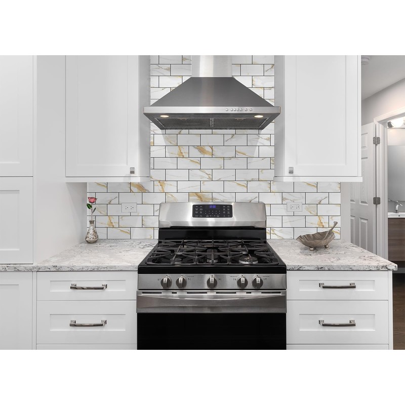 StyloVue 100 Pieces Peel and Stick Backsplash for Kitchen, 3"