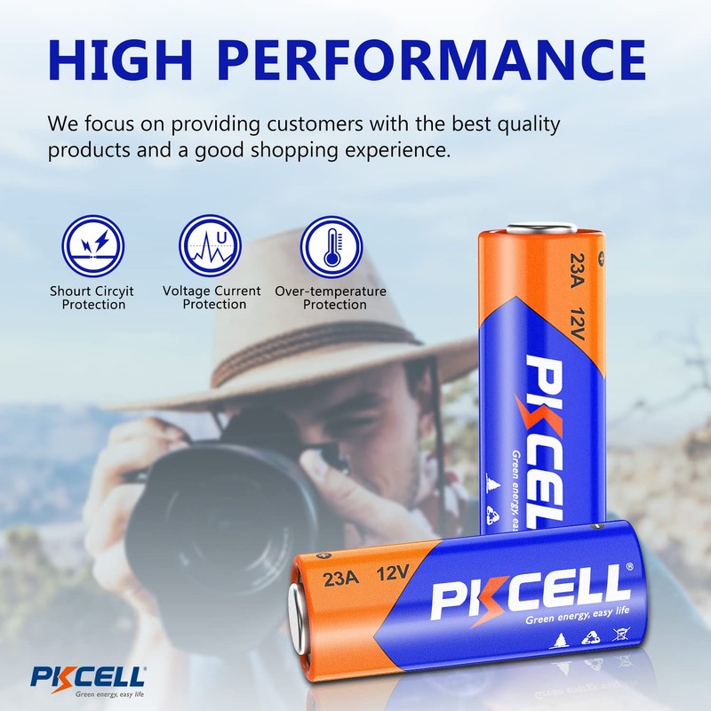 PKECLL 23A 12 Volt Battery 10-Count, A23 Battery for Garage