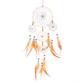 Dream Catcher for Good Dreams with Beads and Real Feathers, Diameter 9 cm, 11 cm, 14 cm, 16 cm, 17 cm and 28 cm.