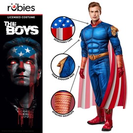 Rubie's 702355L000 The Boys Homelander Deluxe Costume Adults Fancy Dress, Multicoloured, L