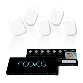 NOOVES - 20 x French Manicure Gel Nail Wraps French Grace Premium Semi-Cured Gel Nail Stickers + 1 Nail File and 1 Orange Stick Vegan