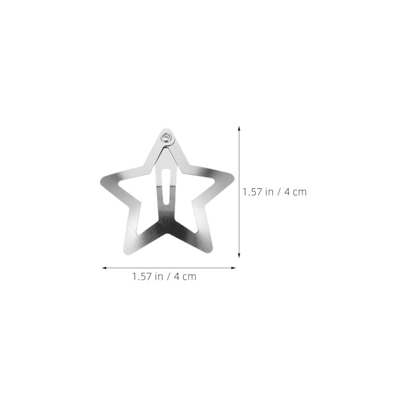 Ipetboom Clips De Pelo Estrella Plateados - 20 Piezas Broches