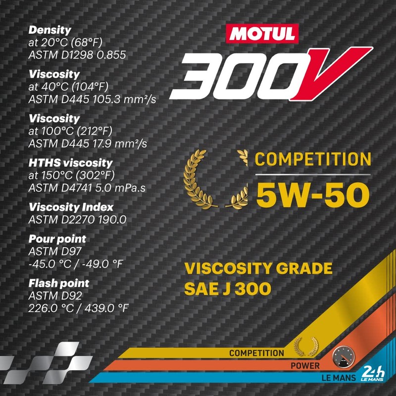 Motul 300V Competition 5W-40 Full Synthetic Motor Oil 2L |