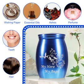 Small Urns for Home, Mini Cremation Ashes Urn Keepsake Urn Human Mini Urn Small Urn Dog Small Urn for Human Pet Ashes with Velvet Bag