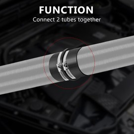 Jasfyee 75mm Duct Connector, 75mm Pipe Connector with 2 Adjustable Clips, 75mm Ducting Connector for Eberspacher and Webasto Heater Accessories, Diesel Heater Ducting