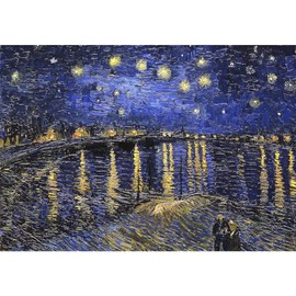 CafePress Van Gogh Starry Night Over The Rhone 8.5" x 4.5" Zipper Cosmetic Pouch