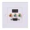 VGA+High Definition Multimedia Interface 3RCA Wall Plate Panel Socket for