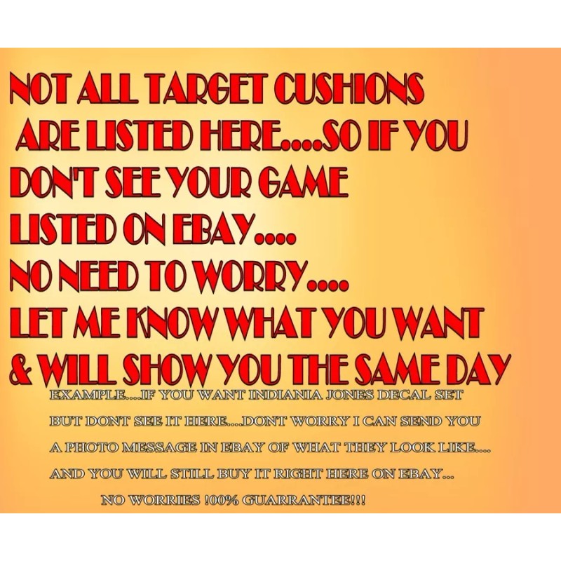 HIGHSPEED 2 GETAWAY PINBALL Target Cushioned Decals