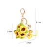 HUANGLWLIUF 2PCS Creative Roses/Sunflower Crochet Keychain Charms Crochet Flower Pendant