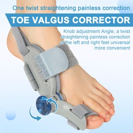 Uoxmiy Toe Straighteners, Big Toe Straightener with 2 Angle Bar, Adjustable Splint Relieve Hallux Valgus Suitable for Left and Right Feet Day Night Support for Women & Men