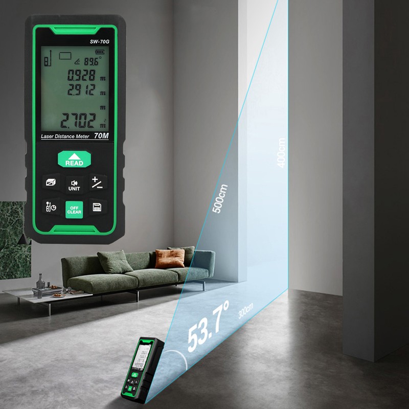 SW-70G 70m Handheld LCD Digital Green Beam Laser Distance Meter