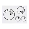 4 x 'Bowling Ball' Temporary Tattoos - Water Resistant, Skin-Safe,