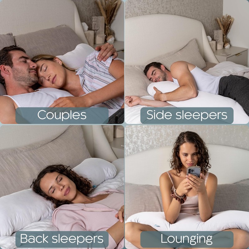 SleepCloud Weighted Body Pillow 6.5lbs - Weighted Pillow for Deeper