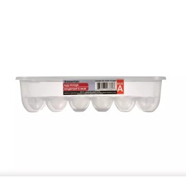 Essentials™ Rectangular Plastic Egg Storage Container with Lid Hold 12Eggs - NEW