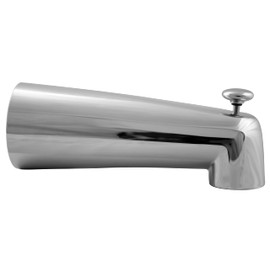 Westbrass A507D-1F-26 A507D-1F 7" Reach Wall Mount Tub Spout with Diverter, Polished Chrome