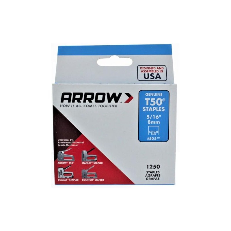 Arrow Fastener 505 1 Pack 5/16in. T50 Heavy Duty Staples,