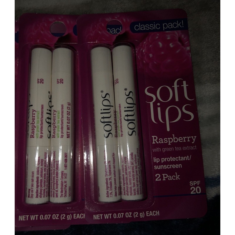 Softlips Lot 10 Softlips Lip Protectant Raspberry Balm 20 SPF