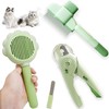 3PCS Cat Grooming Kit, Nail Clipper Trimmer with LED Light