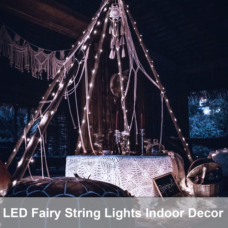 2 Pack Fairy String Lights Plug in, 33Ft 100 Micro