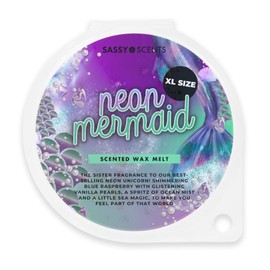 Sassy Shop Wax - Scented Wax Melt, Neon Mermaid - Organic Soy Blend Wax Melts - Luxurious, Long-Lasting Fragrances for Any Living Space - Vegan Friendly, XL Size 70g