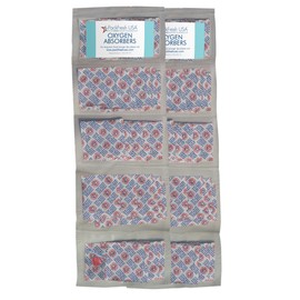 PackFreshUSA: 200cc Oxygen Absorber Compartment Packs - Food Grade - Non-Toxic - Food Preservation - Long-Term Food Storage Guide Included (100 Count (10 Packs of 10)