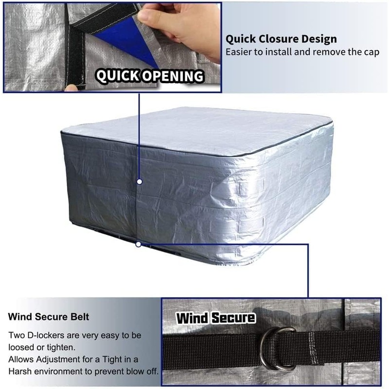 UCEDER Waterproof Hot Tub Cover 170G Polyethylene Spa Cover and
