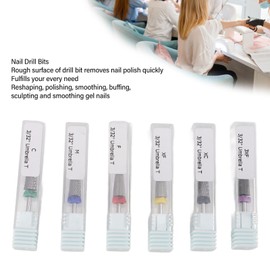 6pcs 5 in 1 Nail Drill Bits Sets, 3/32 Inch Tungsten Steel Electric Nail File Acrylic Gel Nail Bit Kit, Fast Removal High Strength for Acrylic Gel Nails Manicure Pedicure