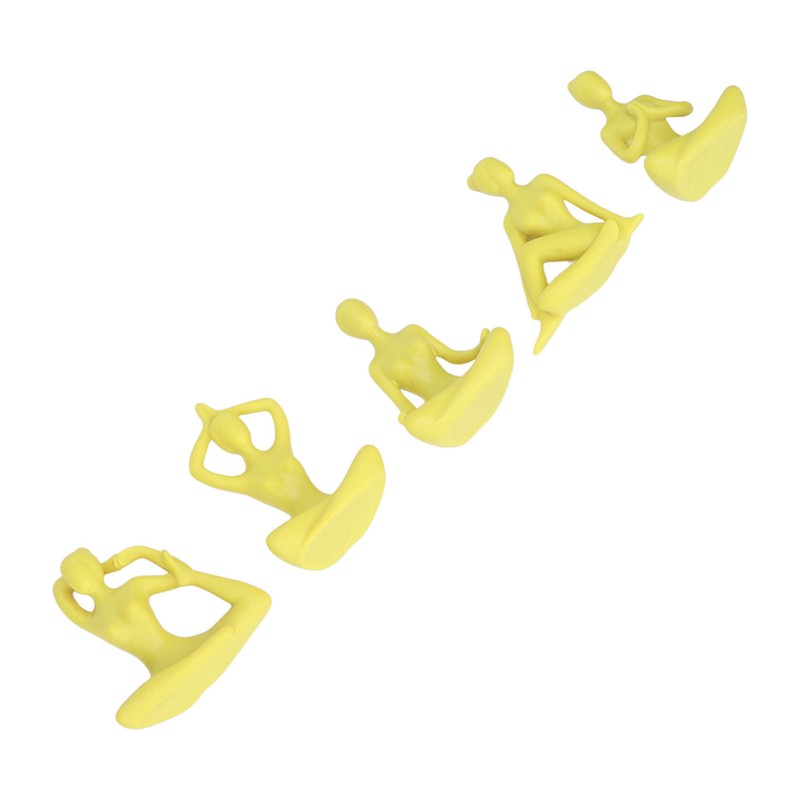 5 Pcs Yoga Statue Simple Style Yellow Attractive Decorative Durable