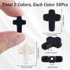 SUNNYCLUE 1 Box 100Pcs Cross Beads Bulk Black White Stone