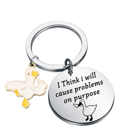 KUIYAI Untitled Goose Game Inspired Keychain Goose Gift