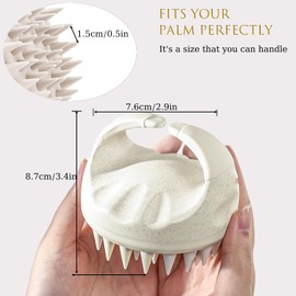 Kopfhautmassagegerät für Haarwachstum, Kopfmassagegerät Weiche Silikon Zähne, Schuppen Massagebürste Silikon Haarschrubber Funktioniert auf Nass/Trocken, Kopfhautschrubber für dickes dünnes Haar