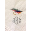 Monogrammed fishing lure napkins, 18" x 18" cotton dinner napkins