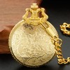 Tiong Gold Shield Men's Quartz Pocket Watch with Chain, Arabic