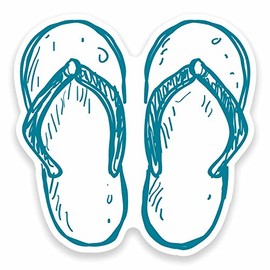 2 x 10cm Flip Flops Vinyl Sticker Laptop Car Surf Surfer Beach Travel #9578 (10cm Wide x 10cm High)