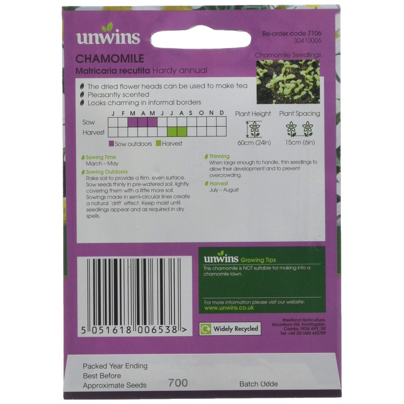 Unwins Herb Chamomile Seeds