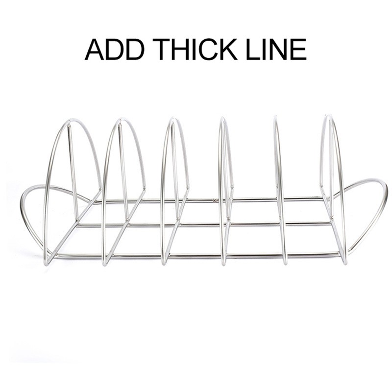 Stainless Steel Barbecue Bracket Rib Rack Barbecue Grilling Rack Non