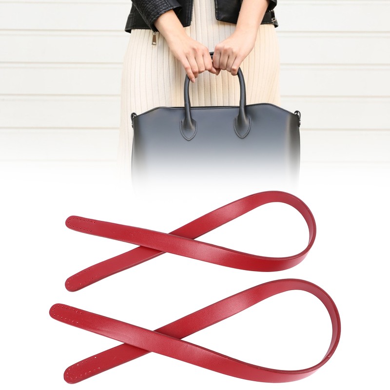 2Pcs Leather Bag Handles 25.6in Long 0.7in Wide Synthetic Leather