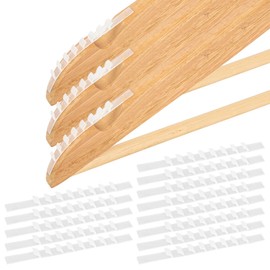 Azure Zone, 100 Pack Non Slip Hanger Grips for Wood Hangers Clear Rubber Grip Adhesive Clothe Strip 2.8 x 0.275 Inch