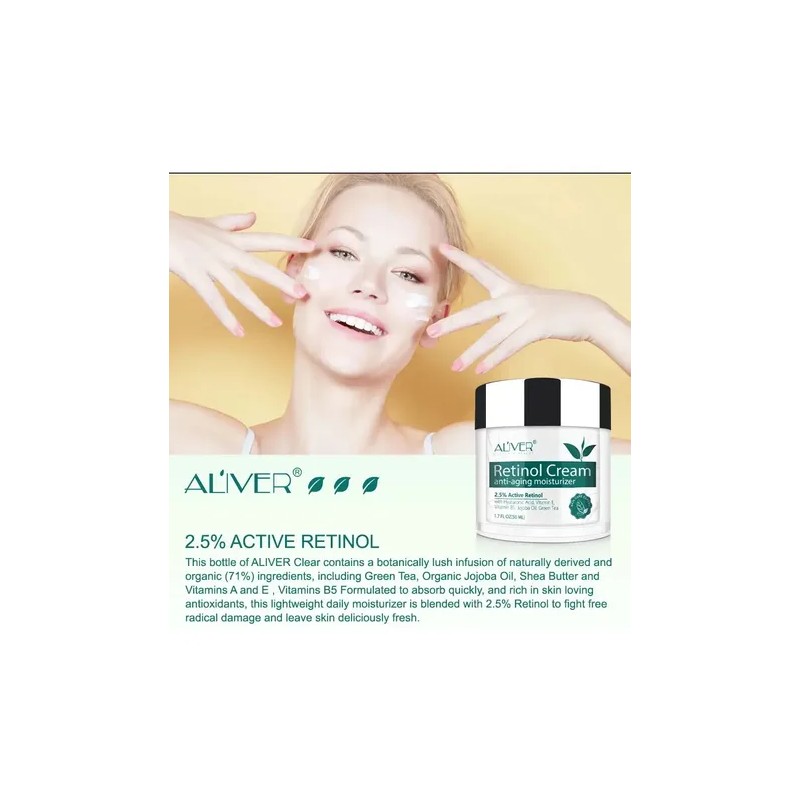 Crema Retinol Aliver 50ml Antiedad Noche Hipoalergénica Para Rostro