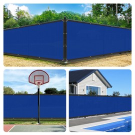 Bynbbur 4'x104' Privacy Fence Screen Net Fencing 95% Privacy Blockage Windscreen Fence Cover with Copper Grommet for Patio Backyard Garden Swimming Pool, Zip Ties Included, Blue