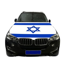 Faizaham 4x5 Ft Israel Country Nation Car Hood Cover Flag Super Elastic Washable UV Resistance Engine Cover Decoration Event Item
