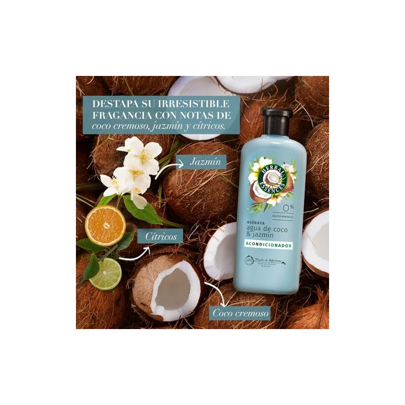 Herbal Essences Acondicionador Hidrata Agua De Coco Jazmín 400 ml