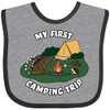 inktastic My First Camping Trip-Camping Hedgehog Baby Bib Heather and