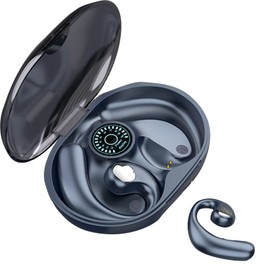 Wireless Ear Clip Earbuds Bluetooth Open Ear HiFi Stereo Sound Waterproof Bluetooth Air Conduction Earbuds Long Battery Life for Cycling，Driving，Working