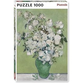 Piatnik Jarrón Van Gogh 559846 con Rosas Blancas puzle de 1000 Piezas, tamaño 68 x 48 cm, Multicolor