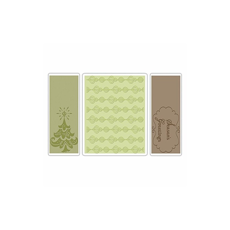 Sizzix Textured Impressions Embossing Folder, Season's Greetings Set