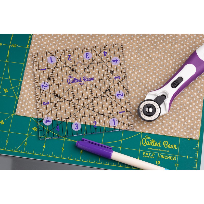The Quilted Bear Rotating Cutting Mat 12" x 12" -