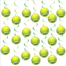 Tennis Ball Foil Hanging Swirl Decorations for Sports Birthday Baby Shower Party Favor Indoor Home Office Decor