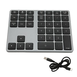 Wireless Number Pad 35 Keys Scissor Switch BT5.0 Aluminium Alloy Case Numeric Keypad for Desktop Laptop Tablet