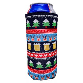 Coolie Junction Reindeer and Beers Christmas 24 oz. Can Coolie; Holiday